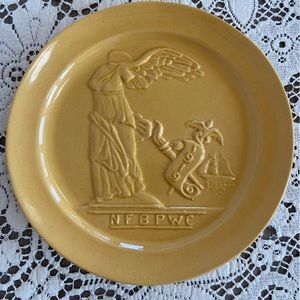 Vintage Fort Hays Kansas State College Art Pottery NFBPWC Plate - 8.75” Diameter